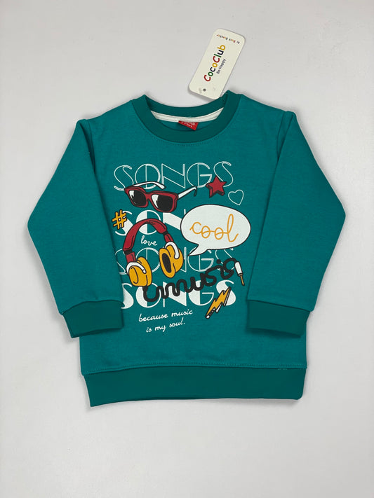 Blue Green Song Strip Sweatshirt