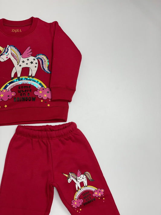 Red Unicorn Sequence Tracksuit