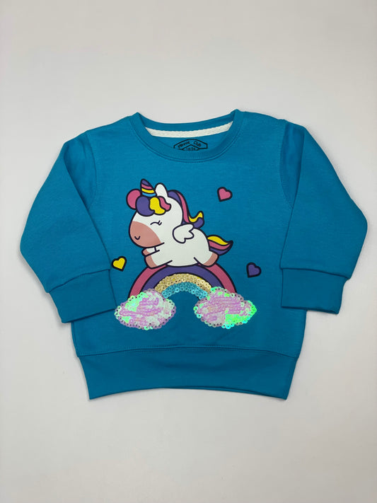 Blue unicorn sweatshirt