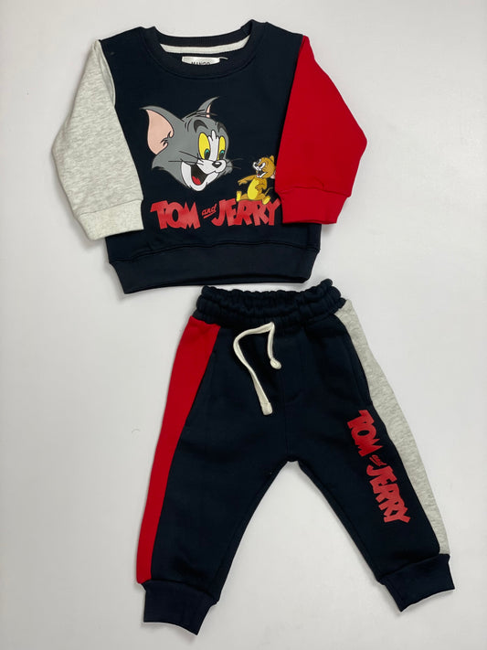 Grey Red And Blue  Tom And Jerry Tracksuit