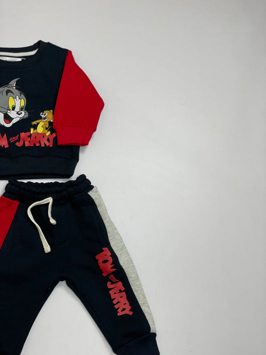 Grey Red And Blue  Tom And Jerry Tracksuit