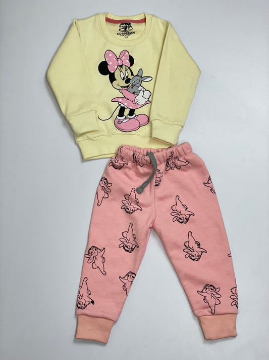 Cream And Tea Pink Micky Mouse Tracksuit