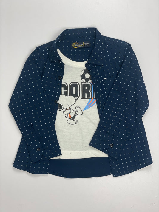 Blue Polka Dot Snoopy DoubleShirt