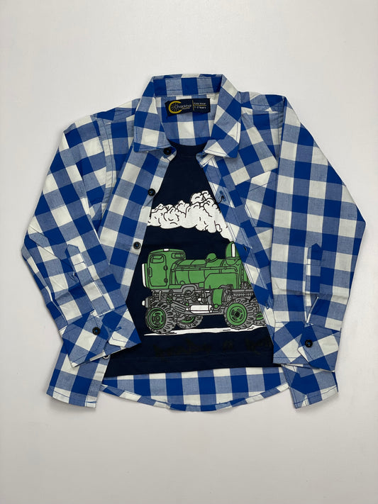 Blue White Truck DoubleShirt