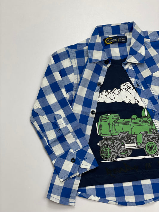 Blue White Truck DoubleShirt